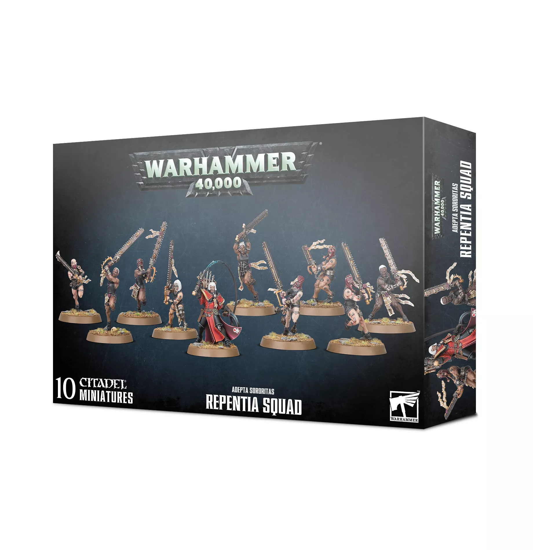 Miniaturas de la Escuadra de Arrepentidas de Adepta Sororitas para Warhammer 40,000 de Games Workshop.