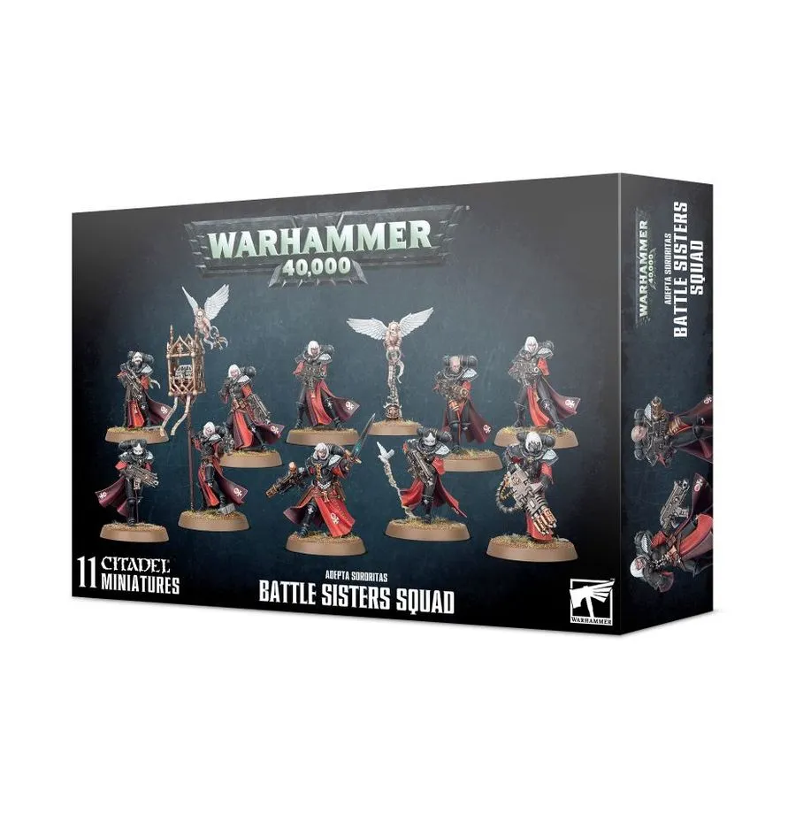 Miniaturas de la Escuadra de Hermanas de Batalla de Adepta Sororitas para Warhammer 40,000 de Games Workshop.