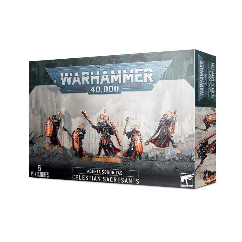 Miniaturas Celestes Sacrosantas de Adepta Sororitas para Warhammer 40,000 de Games Workshop.