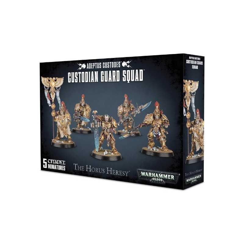 Miniaturas Guardas Custodios de Adeptus Custodes para Warhammer 40,000 de Games Workshop.