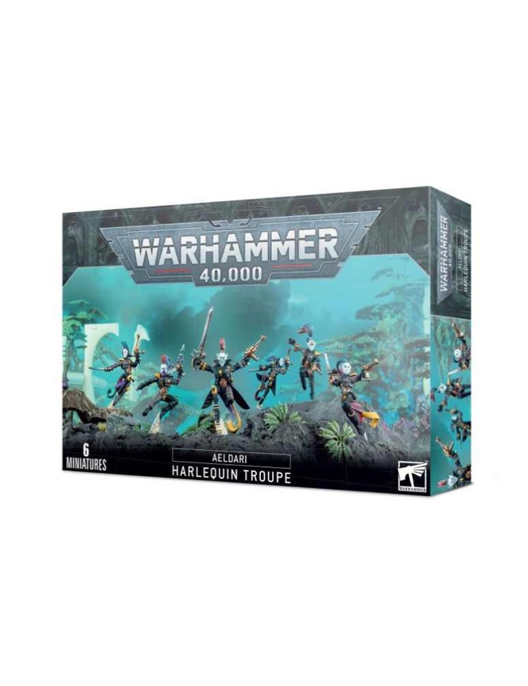 Miniaturas de la Compañía de Arlequines Aeldari para Warhammer 40,000 de Games Workshop.