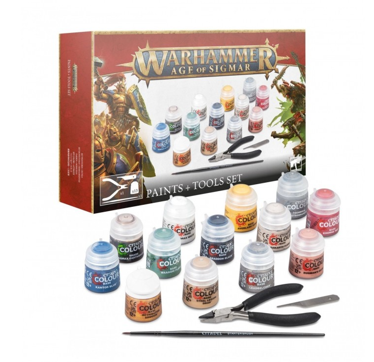 Age Of Sigmar: Paints and tool Set (13+3) Age Of Sigmar: Paints and tool Set