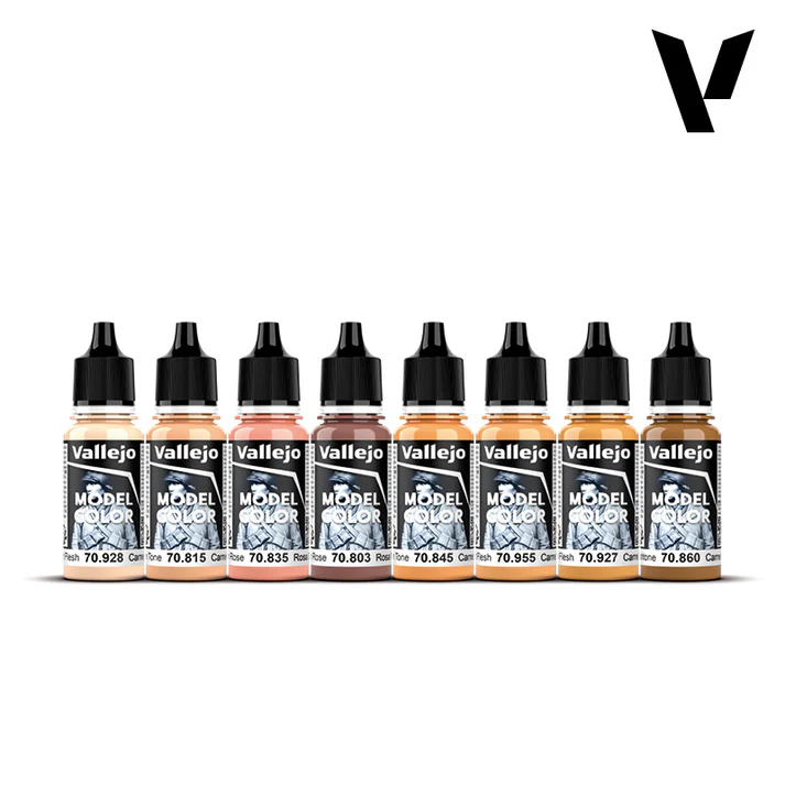 Set 8 Pinturas Face & Skin Tones Model Color Vallejo (70124) - Imagen 3